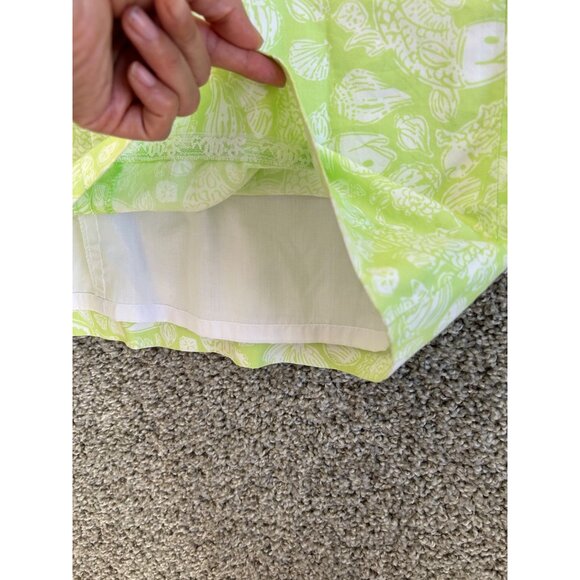 Vintage Lilly Pulitzer Womens Sz 10 Green & White Sleeveless Dress Lace Detail - Picture 3 of 8